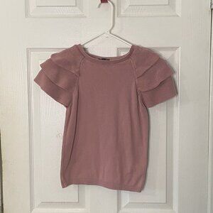 2/$30 Express Blush Pink Ruffle Sleeve Sweater